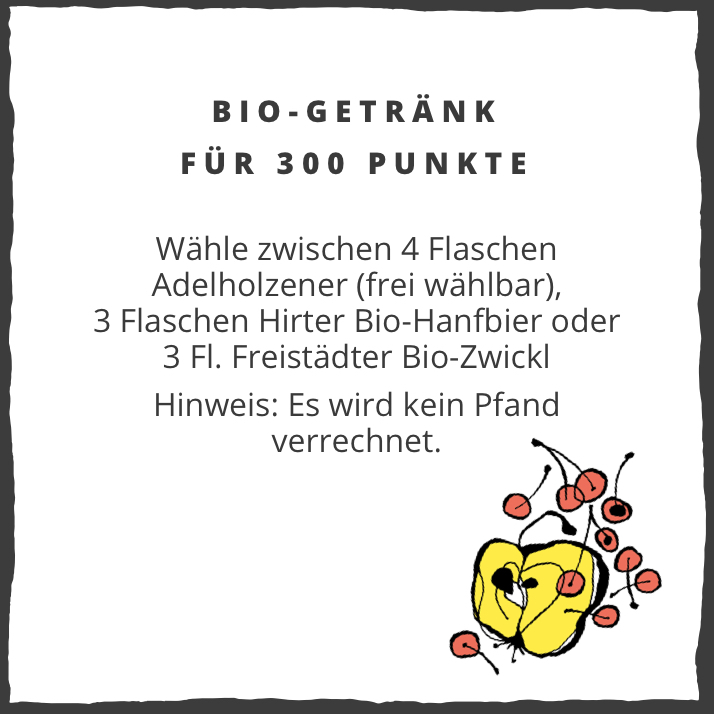 Bio-Getränk für 300 Punkte